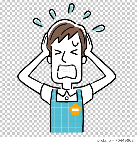 Illustration material: Young nursery man, panic Illustration material: Young nursery man, panic 70449068