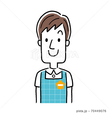 イラスト素材：若い保育士の男性、笑顔 70449076