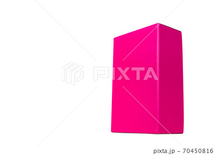 Pink Box or green paper package box isolated on White Pink Box or green paper package box isolated on White 70450816