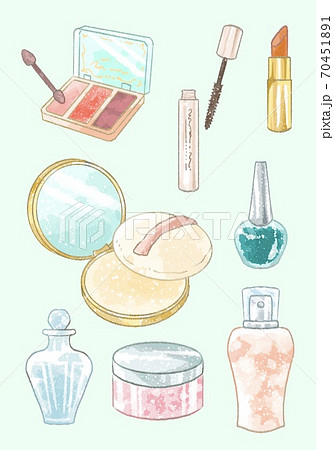 優しいタッチの化粧品セットのイラスト 70451891