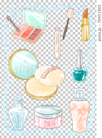 Illustration of a cosmetic set with a gentle touch 70451905