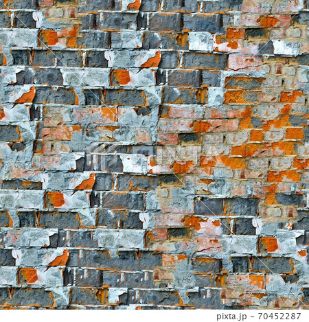 Weathered red brick wall texture seamlessly tileable. 4K Weathered red brick wall texture seamlessly tileable. 4K 70452287