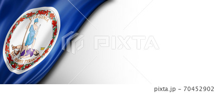 Virginia flag on white wall banner, USA 70452902