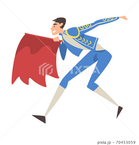 Bullfighter Fighting with Red Cape, Toreador... - Stock Illustration  [70453059] - PIXTA