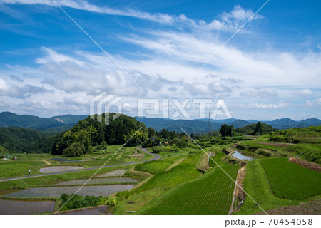 島根県　雲南市　大東町　山王寺の棚田　田植え直後(2020年6月) 70454058