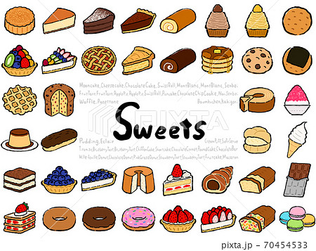 Sweet Set Hand Drawn Vector Illustration Like のイラスト素材