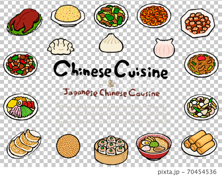 Chinese Cuisine (& Japanese Chinese Cuisine) Set:Hand drawn vector illustration like woodblock print Chinese Cuisine (& Japanese Chinese Cuisine) Set:Hand drawn vector illustration like woodblock print 70454536