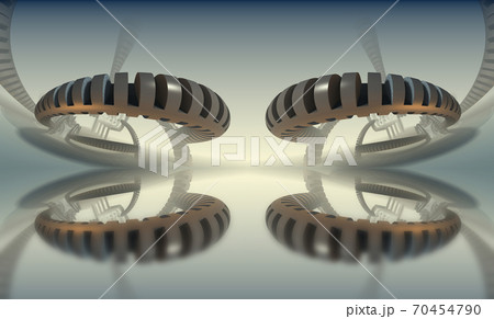 3d illustration of abstract geometric composition ,digital art works. 70454790