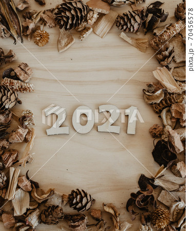 2021 in wooden numbers to celebrate the new year 70456578