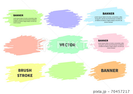 Splash banners set vector. Colorful brush strokes set 70457217
