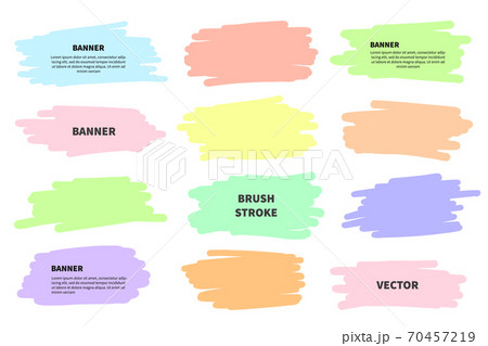 Splash banners set vector. Colorful brush strokes set 70457219