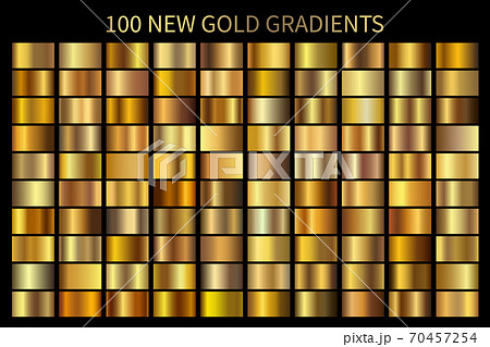 Gold Gradient vector set. Shiny, elegant golden, bronze, copper gradation colors 70457254