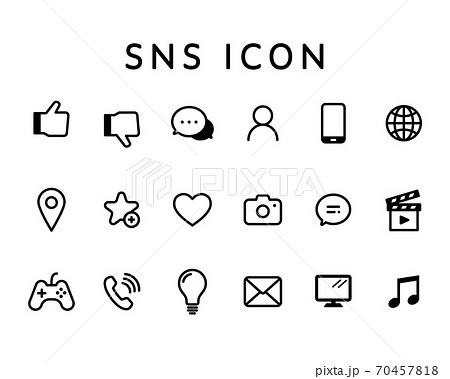 Snsのフラットなアイコンのセット インターネット コミュニケーション メディア Web ソーシャルのイラスト素材