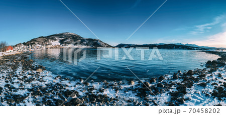 Winter Norway lake Winter Norway lake 70458202