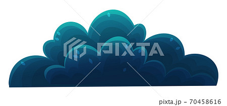 Bush or shrub isolated on white. Blue cartoon forest vegetation for games, websites, banners 70458616