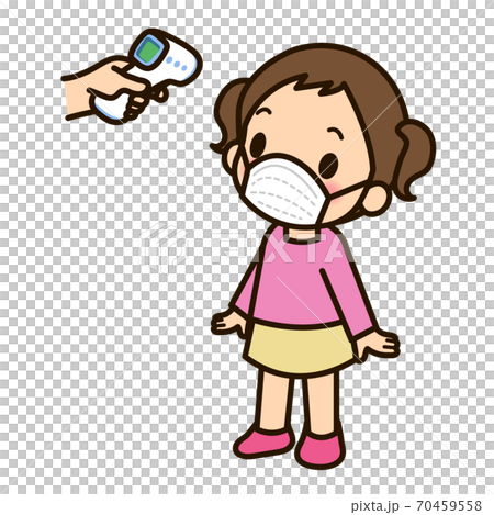 検温されるマスクをした子供 70459558