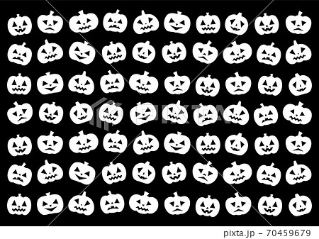 ハロウィン かぼちゃのイラスト 模様 黒背景のイラスト素材