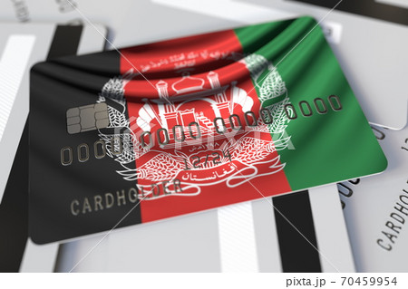 Credit card with flag of Afghanistan 3d rendering Credit card with flag of Afghanistan 3d rendering 70459954