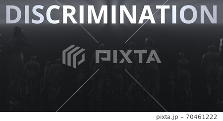 Unknown people and DISCRIMINATION lit word 3d rendering 70461222
