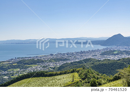 大分県別府市　十文字原展望台から見る別府の街並み 70461520