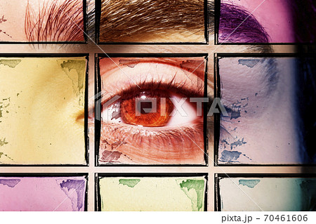 Beautiful insightful look brown woman's eyes Beautiful insightful look brown woman's eyes 70461606