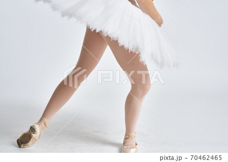 ballerina white tutu dance exercise performance light background 70462465