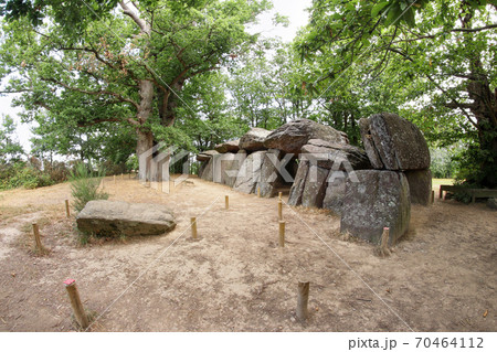 Dolmen La Roche-aux-Fees - one the most famous and largest neolithic dolmens in Brittany 70464112