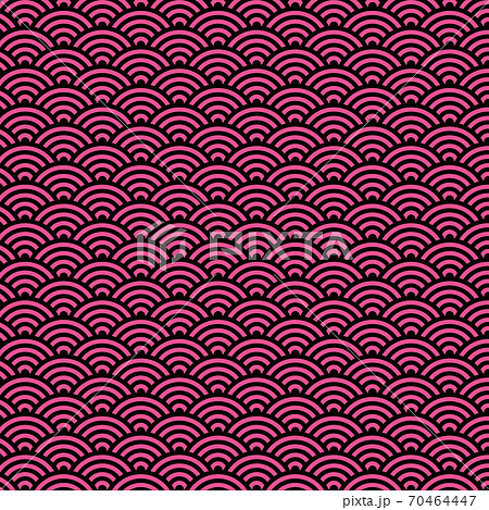 和柄・青海波（せいがいは）のベクターイラストC　 70464447