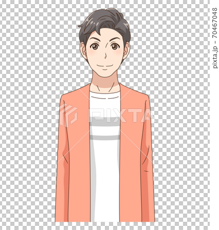 笑顔でカメラ目線の男性 70467048