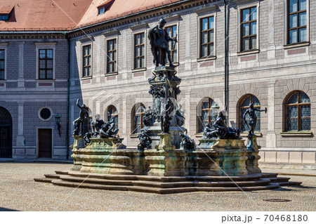 The bronze Wittelsbach Fountain in the Residenz Palace in Munich, Germany The bronze Wittelsbach Fountain in the Residenz Palace in Munich, Germany 70468180