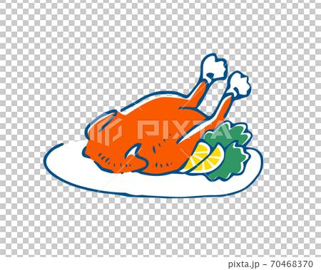 手書き風：ローストチキンのイラスト 70468370