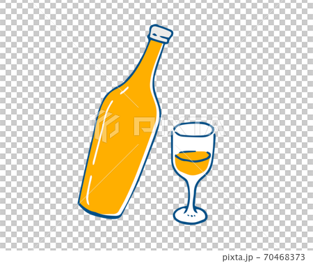 手書き風 オレンジジュースのイラストのイラスト素材