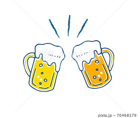 Handwritten Style Illustration Of Beer And Toast Stock Illustration