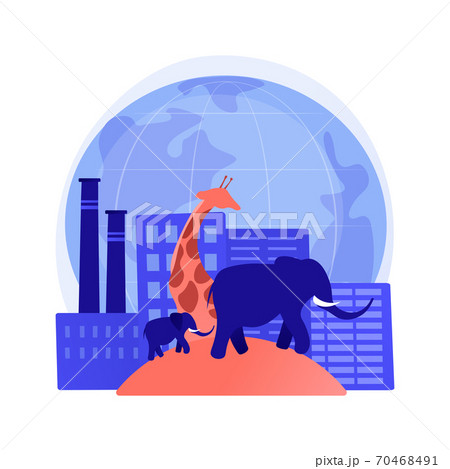 Habitat loss for wild animals abstract concept vector illustration. 70468491