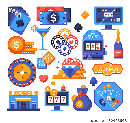 Gaming object - set of flat design style elements 70468698