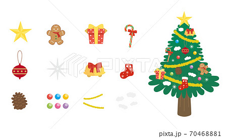 クリスマスツリー オーナメント 飾りのイラスト素材 [70468881] - PIXTA