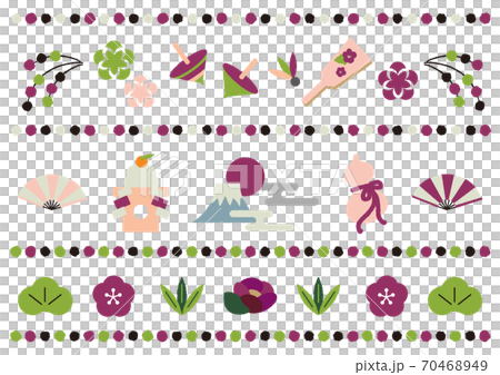 New Year's card motif illustration set 70468949
