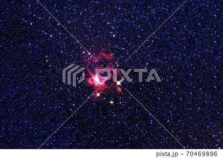 Beautiful blue galaxy in deep space. Elements of this image furnished by NASA were. 70469896