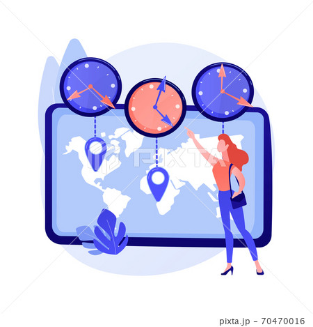 Time zones abstract concept vector illustration. 70470016