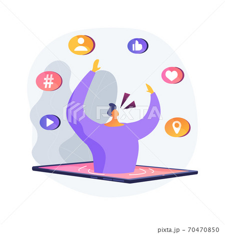 Smartphone addiction abstract concept vector illustration. 70470850