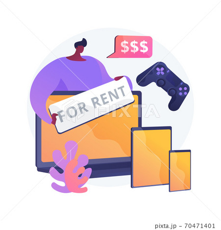Renting electronic device abstract concept vector illustration. 70471401