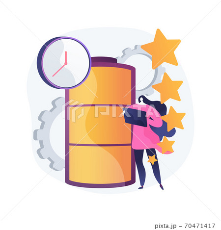 Battery runtime abstract concept vector illustration. Battery runtime abstract concept vector illustration. 70471417