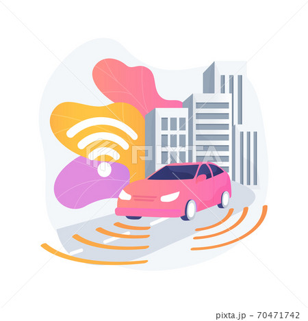 Autonomous driving abstract concept vector illustration. Autonomous driving abstract concept vector illustration. 70471742