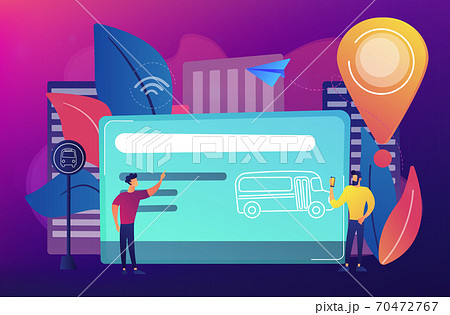Public transport travel pass card concept vector illustration. 70472767