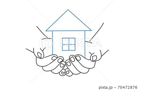 Hands holding house Hands holding house 70472876
