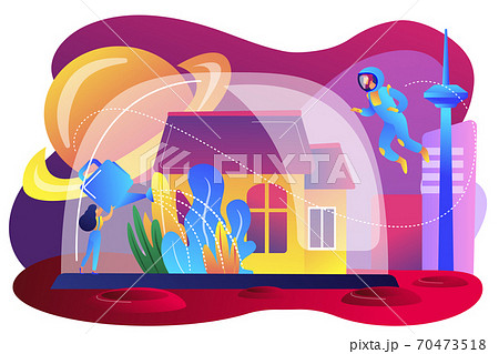 Space colonization concept vector illustration. 70473518