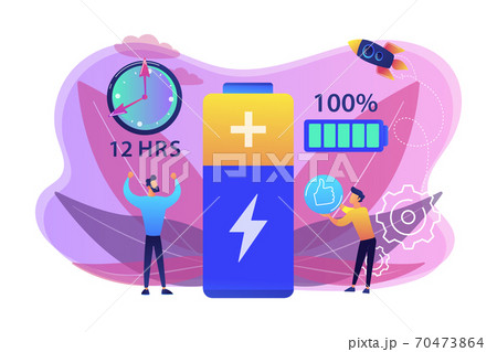Battery runtime concept vector illustration. 70473864