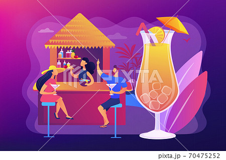Beach bar concept vector illustration. 70475252