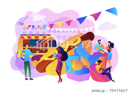 Street food concept vector illustration. 70475627