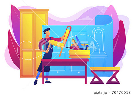 Custom furniture concept vector illustration Custom furniture concept vector illustration 70476018